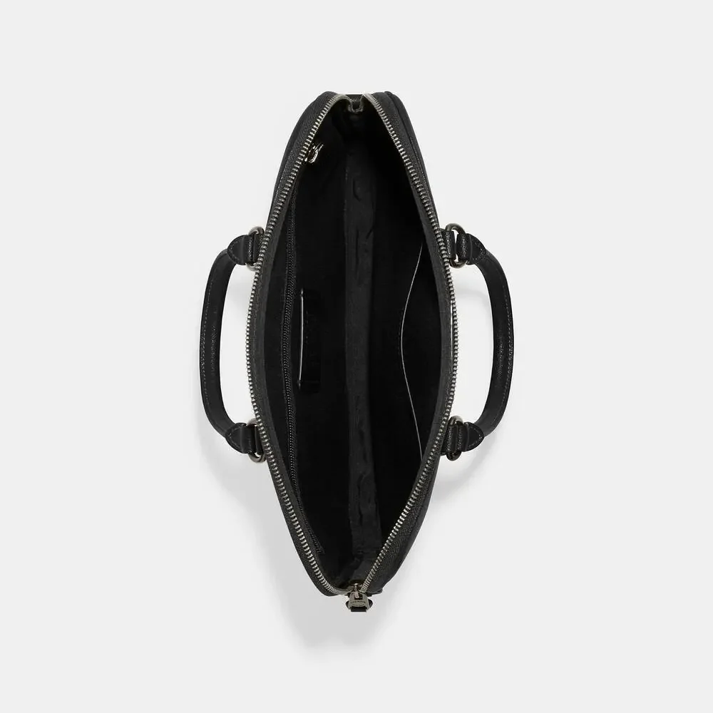 Coach Liam black Leather Compact Laptop Bag, Detachable Strap (Accepting Offers) - Picture 4 of 5